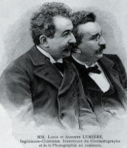 Portrait of Auguste Marie Louis Nicolas Lumiere and Louis Jean Lumiere, French entrepreneurs and inventors of film projector by Walter Charles Mills