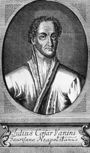 Portrait of Lucilio Vanini, known as Giulio Cesare Vanini, Italian philosopher, physician and freethinker, engraving