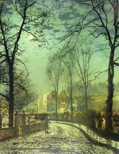 A Moonlit Road by John Atkinson Grimshaw