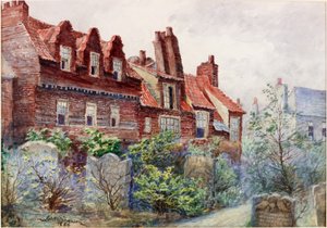 Houses in Silver Street from All Saints Churchyard, Newcastle upon Tyne, 1886 by John Atlantic Stephenson