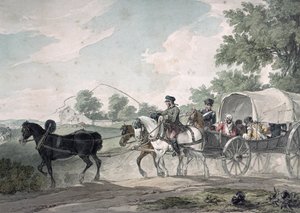 Belgian Wagon conveying Wounded from the Field after the Battle of Waterloo, 1815 by John Augustus Atkinson