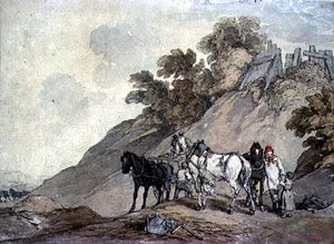 Cart and Team at a Gravel Pit