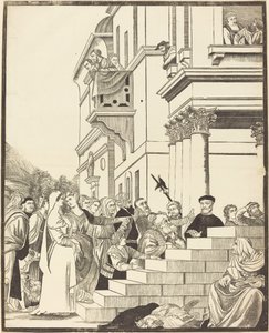 Presentation of the Virgin in the Temple (center plate) by John Baptist Jackson after Titian