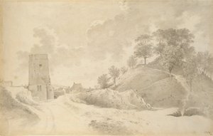 Oxford Castle and the Castle Mound, 27 May 1784 by John Baptist Malchair