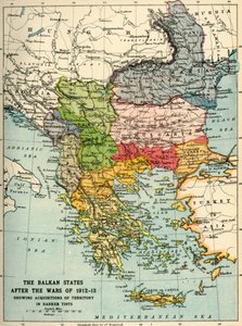 The Balkan States After the Wars of 1912-13, c1920 by John Bartholomew and Son
