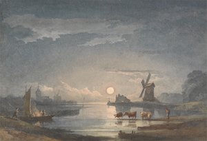 Moonlight on the River near Bruges by John Berney Crome