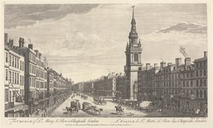 The Church of St. Mary le Bow in Cheapside London by John Bowles