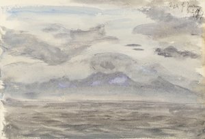 Seascape with cloudy sky by John Brett