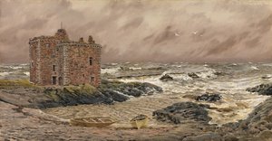 South-East Gale at Portencross Castle by John Brett