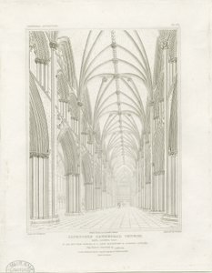 Interior of Lichfield Cathedral - Nave by John Britton