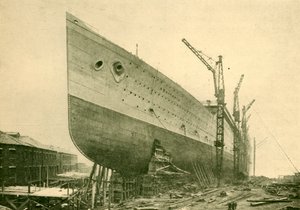 The Aquitania on the Stocks