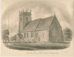 Adbaston Church, 1843 by John Buckler