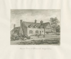 Bloxwich - Ancient House: Sepia Drawing by John Buckler
