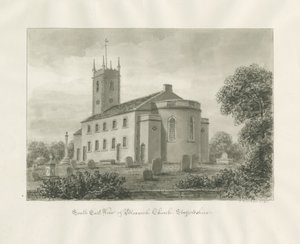 Bloxwich Church: Sepia Drawing by John Buckler