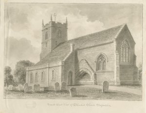 Blymhill Church: Sepia Drawing by John Buckler