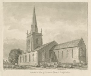 Brewood Church: Sepia Drawing