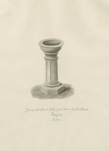 Castle Church - Font in Church by John Buckler