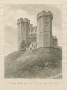Castle Church - Stafford Castle: Sepia Drawing by John Buckler