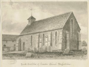 Croxden - Guest Chapel: Sepia Drawing by John Buckler
