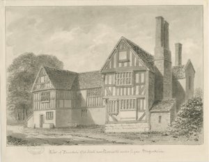 Dimsdale Old Hall (sepia drawing), 1841 by John Buckler