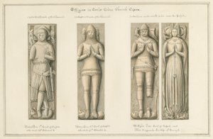 Essex - Earls Colne Church - Effigies, 1824
