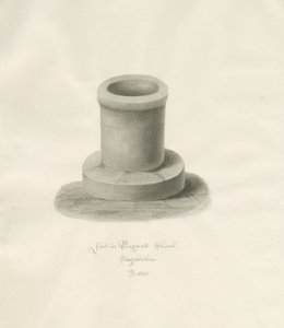 Font in Bagnall Church by John Buckler