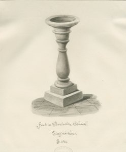 Font in Barlaston Church by John Buckler