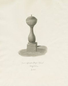Font in Drayton Bassett Church by John Buckler