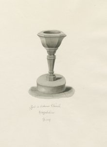 Font in Okeover Church by John Buckler