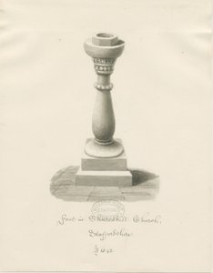 Font in Shareshill Church by John Buckler
