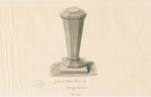 Font in Wetton Church by John Buckler