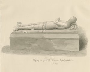 Gnosall Church - Effigy by John Buckler