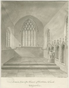 Interior of Cheddleton Church by John Buckler