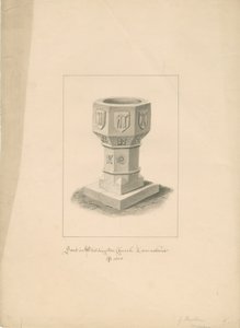 Lancashire - Waddington Church - Font