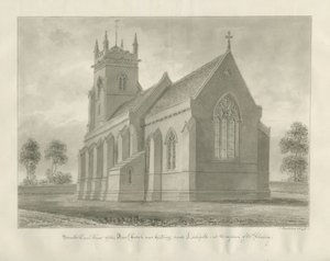 Lichfield - Christ Church: Sepia Drawing by John Buckler