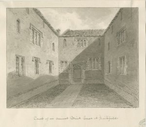 Lichfield - Court Yard of Old House in The Close by John Buckler