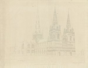 Lichfield Cathedral - North West View by John Buckler