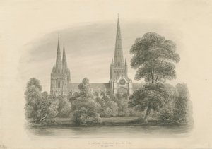 Lichfield Cathedral - South View by John Buckler