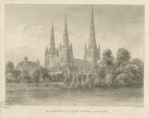 Lichfield Cathedral - South West View by John Buckler