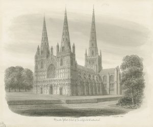 Lichfield Cathedral - South West View by John Buckler
