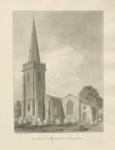 Rolleston Church: sepia drawing