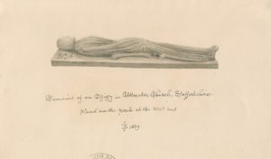 Uttoxeter Church - Effigy by John Buckler