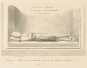 Effigy of Sir Hamo de Weston, Weston-under-Lizard Church by John Buckler