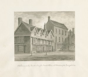 Wolverhampton - Old Houses on the South Side of the Market Place by John Buckler
