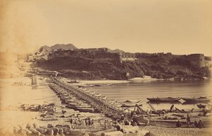 The Bridge of Boats and Fort, from Khairabad by John Burke