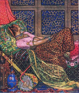 Zira in captivity, illustration from The Garden of Kama (and other lyrics from India) by John Byam Liston Shaw