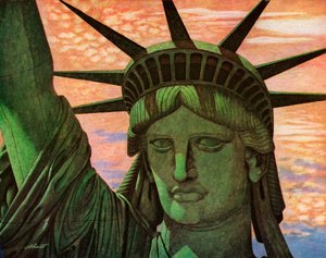 Close-Up Aerial View of the Statue of Liberty by John Carleton Atherton