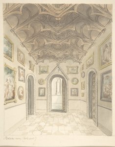 Lea Castle, Worcestershire, Picture Room, Looking West by John Carter.