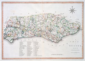 Map of Sussex, 26th March 1805
