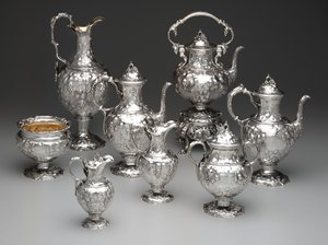 Water Kettle on Stand, Coffeepot, Chocolate Pot, Slop Bowl, Sugar Bowl, Milk Jug, Cream Jug and Ewers by John Chandler Moore